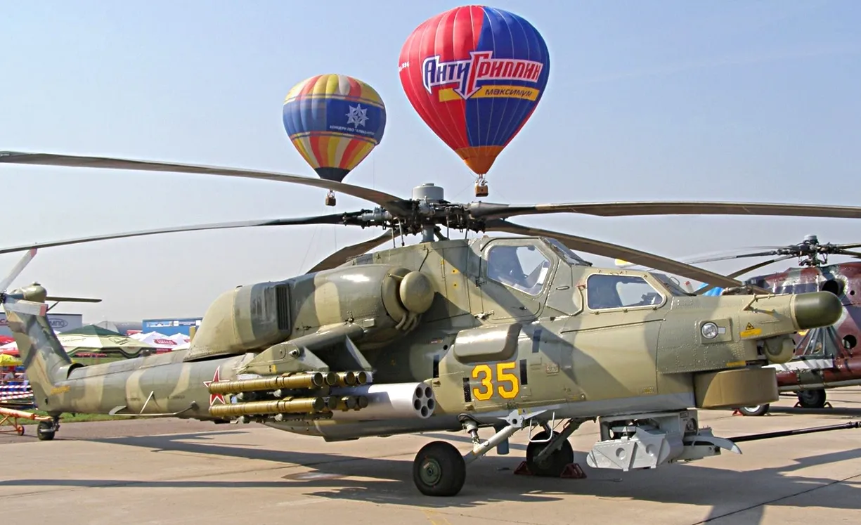 Mil Mi-28N attack helicopter on display at the MAKS-2007 airshow
