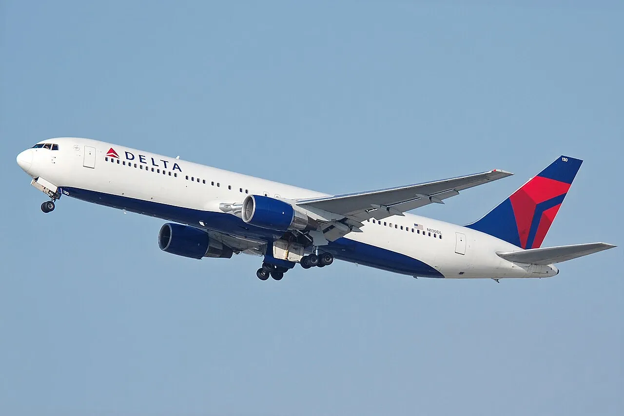 A Delta Air Lines Boeing 767-300 in flight.