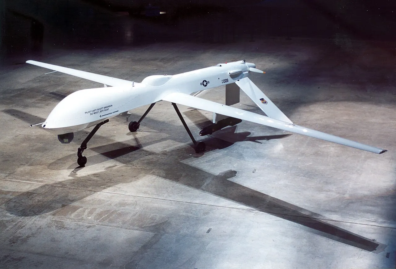 A General Atomics RQ-1A Predator drone on display at the USAF Museum.
